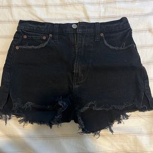 Abercrombie black denim shorts